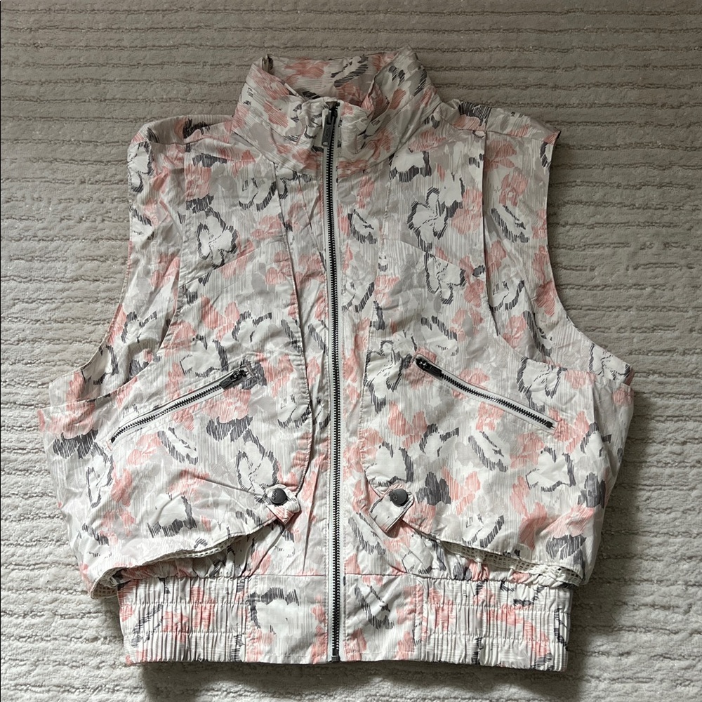 FP Movement by Free People Floral Vest - Gray and Pink